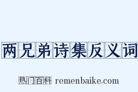 两兄弟诗集反义词是什么意思的图片